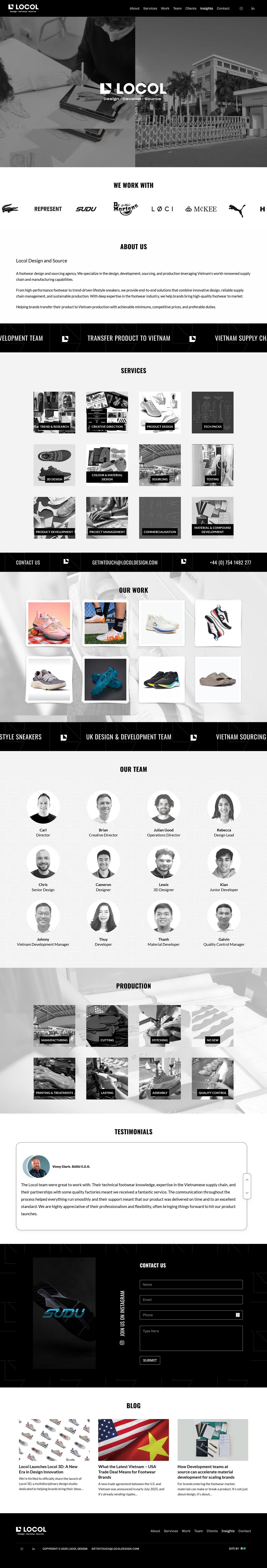 Dynamic Website for a Global Footwear Design and Sourcing Agency
